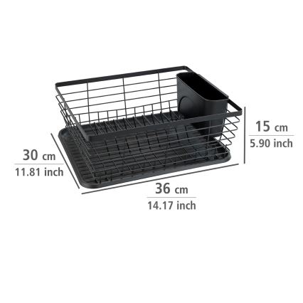 WENKO 54766100 - BLACK OUTDOOR KITCHEN Dish Drainer 36x30 cm Black/Black