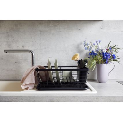 WENKO 54766100 - BLACK OUTDOOR KITCHEN Dish Drainer 36x30 cm Black/Black