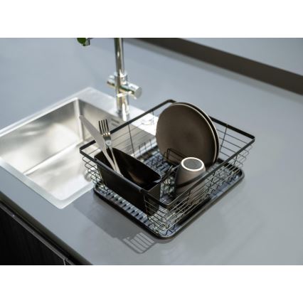 WENKO 54766100 - BLACK OUTDOOR KITCHEN Dish Drainer 36x30 cm Black/Black