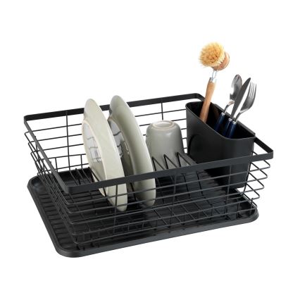 WENKO 54766100 - BLACK OUTDOOR KITCHEN Dish Drainer 36x30 cm Black/Black