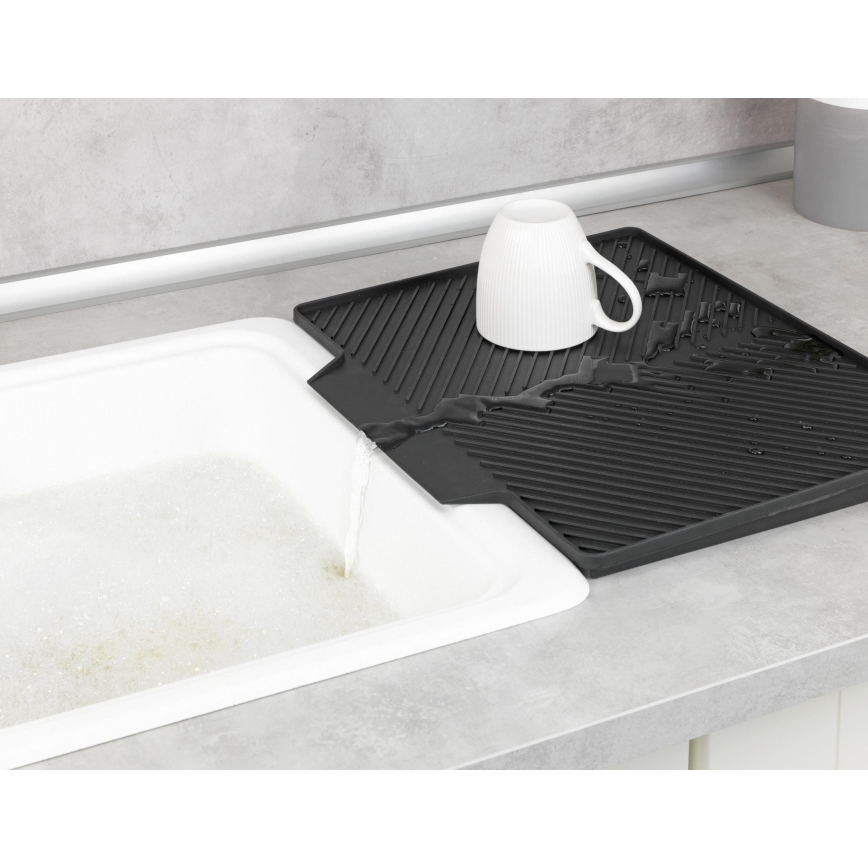WENKO 54771100 - NELIA Dish Drainer 34x40 cm, Black