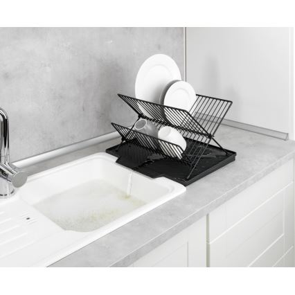 WENKO 54771100 - NELIA Dish Drainer 34x40 cm, Black