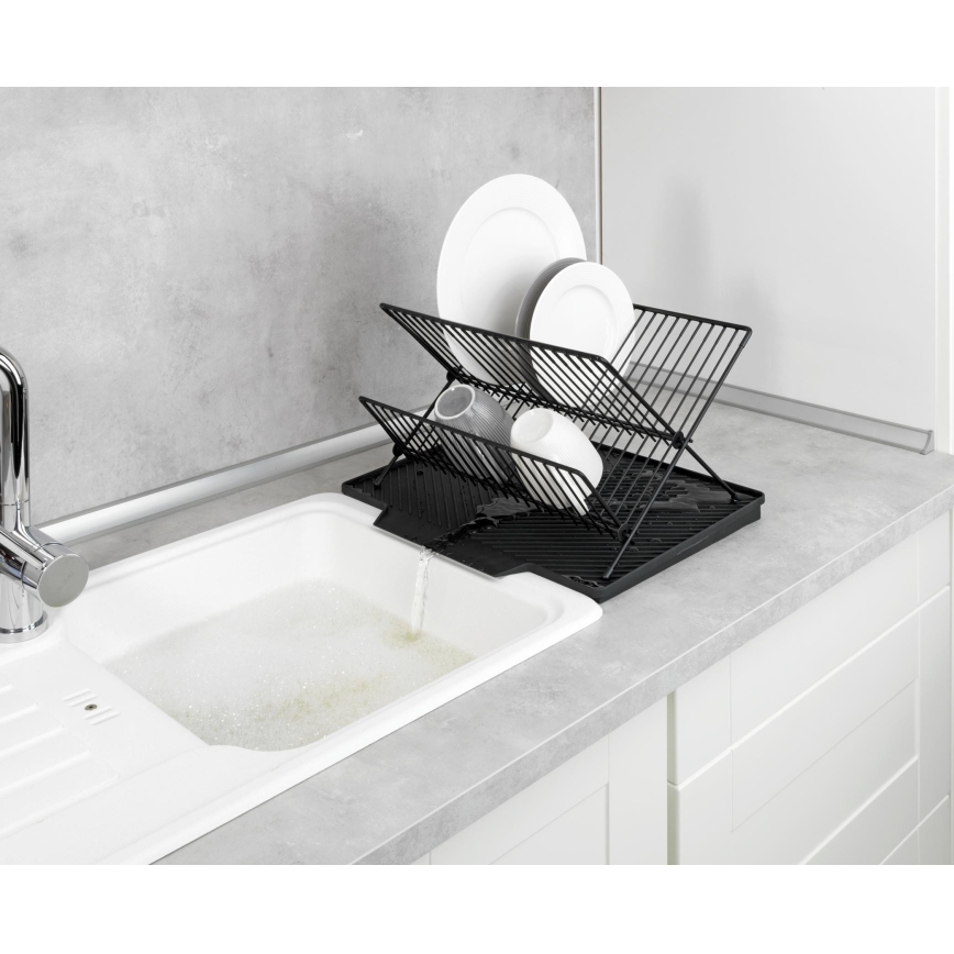 WENKO 54771100 - NELIA Dish Drainer 34x40 cm, Black