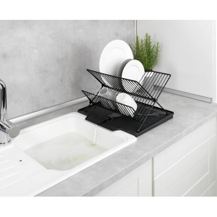 WENKO 54771100 - NELIA Dish Drainer 34x40 cm, Black