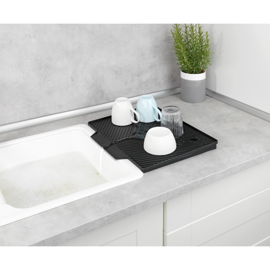 WENKO 54771100 - NELIA Dish Drainer 34x40 cm, Black