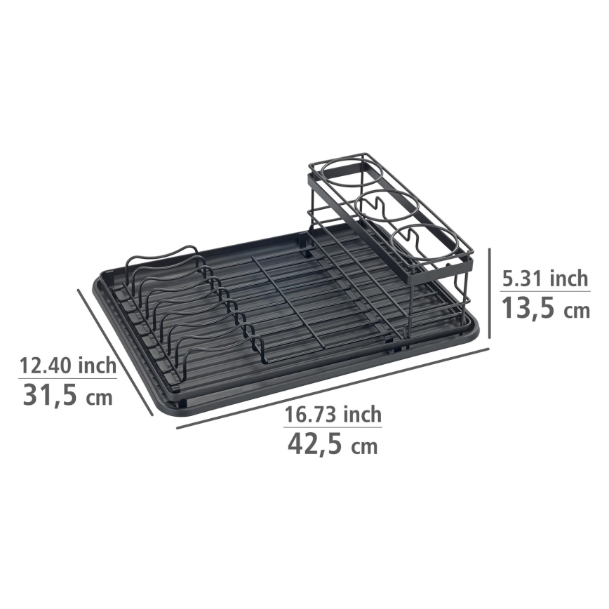 WENKO 54798100 - AMY Dish Drainer 42.5 x 31.5 cm, Black