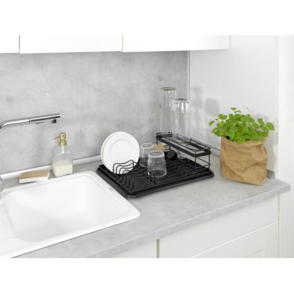 WENKO 54798100 - AMY Dish Drainer 42.5 x 31.5 cm, Black