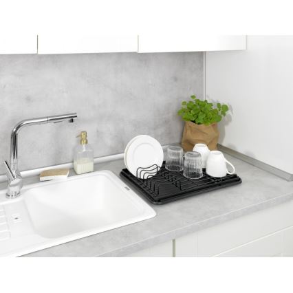 WENKO 54798100 - AMY Dish Drainer 42.5 x 31.5 cm, Black