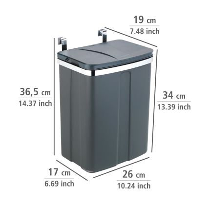 WENKO 54903100 - Door-mounted basket 26x36,5 cm grey/silver
