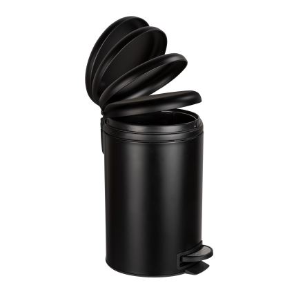 WENKO 54913100 - LEMAN Waste Bin 25x38 cm Black