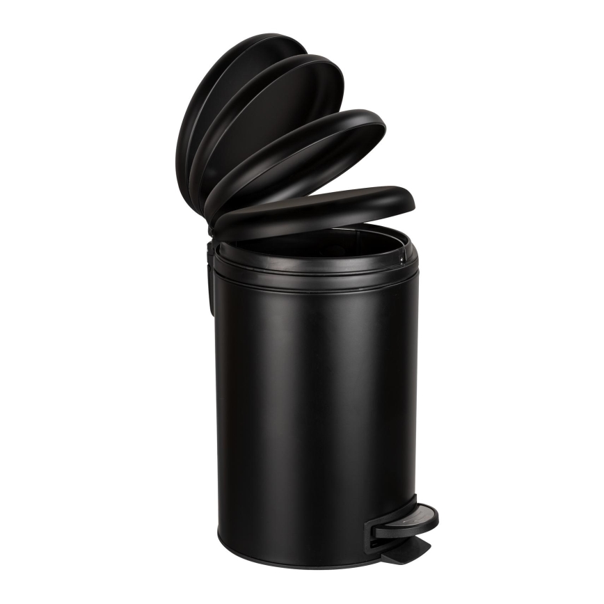 WENKO 54913100 - LEMAN Waste Bin 25x38 cm Black