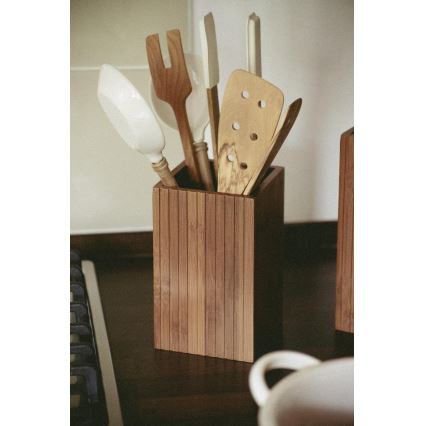 WENKO 54941100 - 3-piece kitchen utensil set 11 x 18 cm, brown