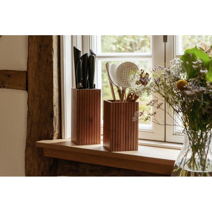 WENKO 54941100 - 3-piece kitchen utensil set 11 x 18 cm, brown