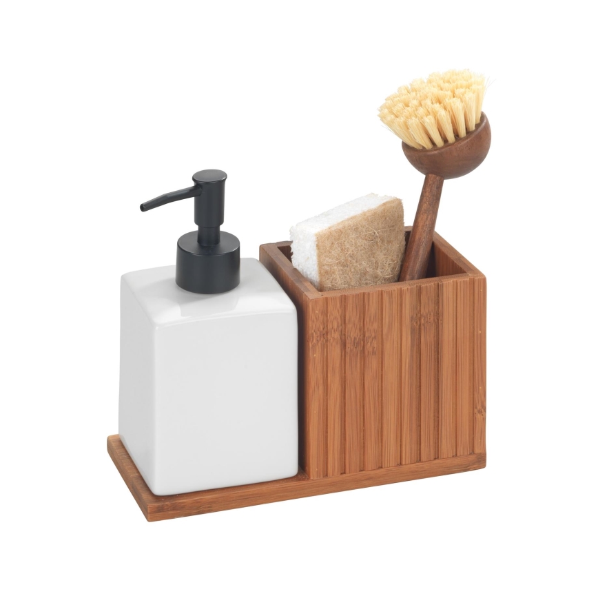 WENKO 54944100 - MERA Soap Dispenser 18.5 x 17 cm, Brown