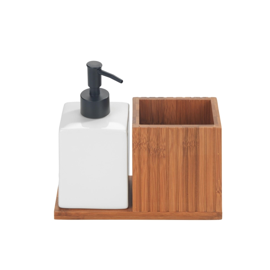 WENKO 54944100 - MERA Soap Dispenser 18.5 x 17 cm, Brown