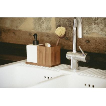 WENKO 54944100 - MERA Soap Dispenser 18.5 x 17 cm, Brown