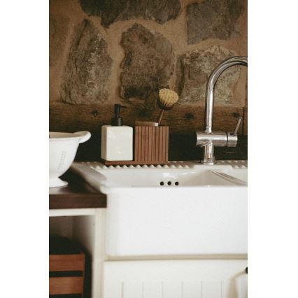 WENKO 54944100 - MERA Soap Dispenser 18.5 x 17 cm, Brown