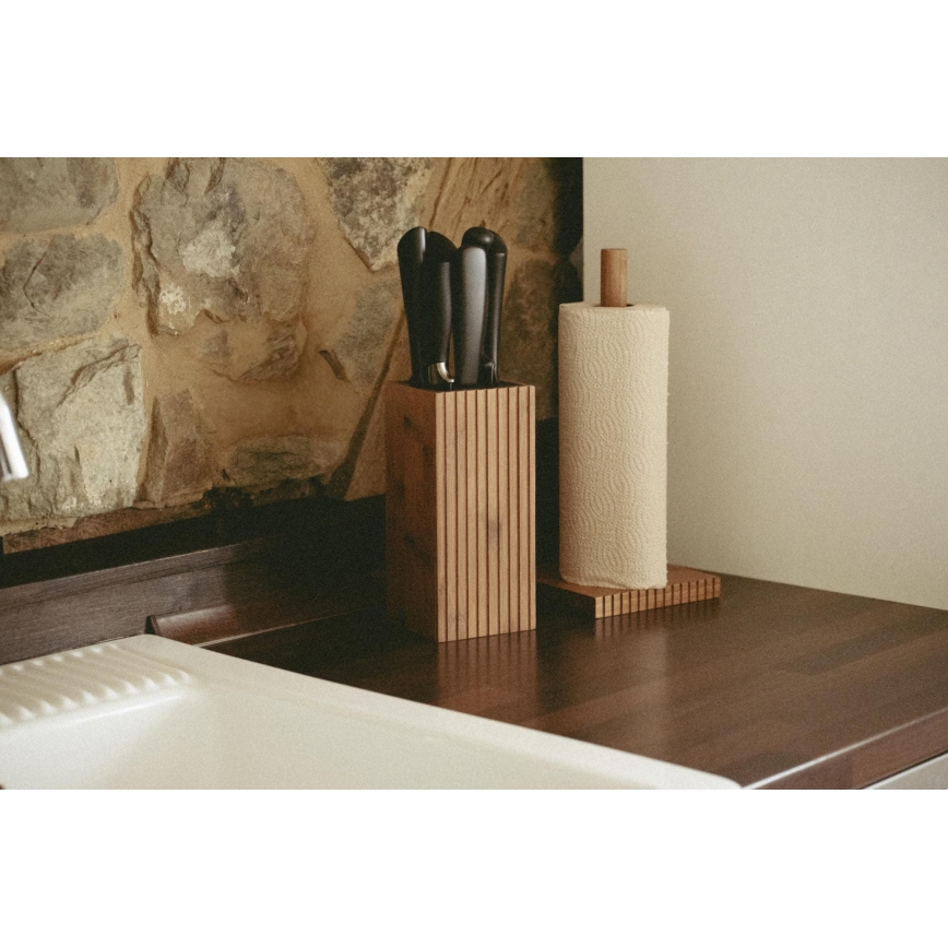 WENKO 54946100 - MERA Roll Holder 15x33 cm brown