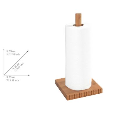 WENKO 54946100 - MERA Roll Holder 15x33 cm brown