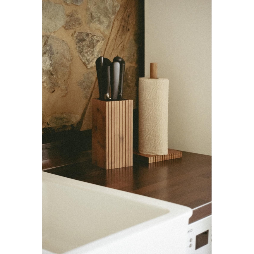 WENKO 54946100 - MERA Roll Holder 15x33 cm brown