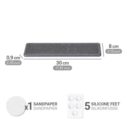 WENKO 54957100 - DAMON Drip Mat 30 x 8 cm, Grey