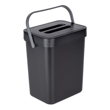 WENKO 55027100 - Waste Bin BLACK OUTDOOR KITCHEN 19x24 cm black/grey/transparent