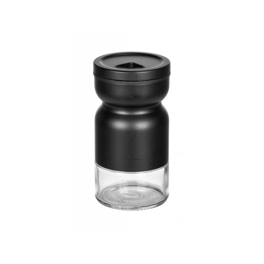 WENKO 55081100 - BLACK OUTDOOR KITCHEN spice jar set 12 x 14.5 cm clear/black