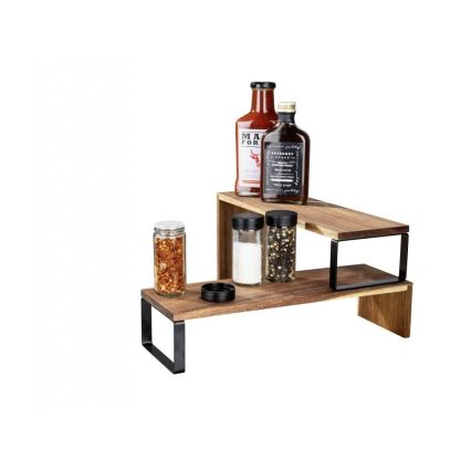 WENKO 55097100-Shelf BLACK OUTDOOR KITCHEN 36x16 cm brown/black