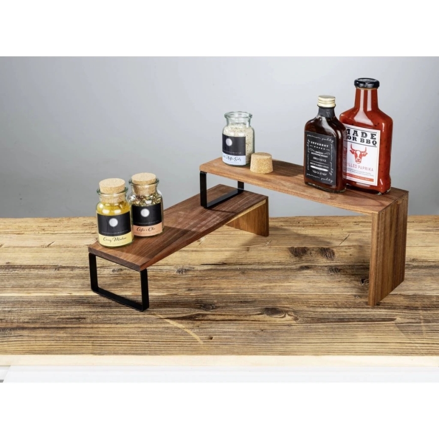WENKO 55097100-Shelf BLACK OUTDOOR KITCHEN 36x16 cm brown/black