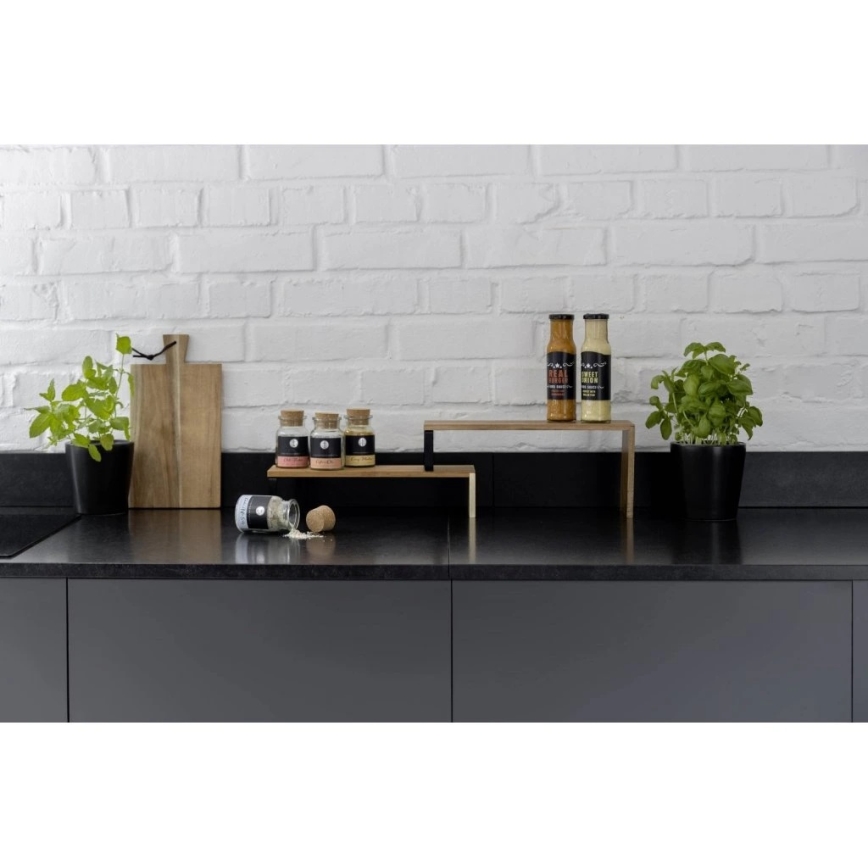 WENKO 55097100-Shelf BLACK OUTDOOR KITCHEN 36x16 cm brown/black