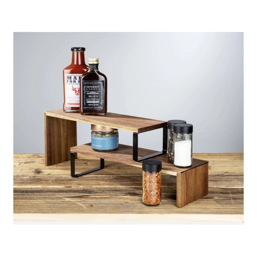 WENKO 55097100-Shelf BLACK OUTDOOR KITCHEN 36x16 cm brown/black