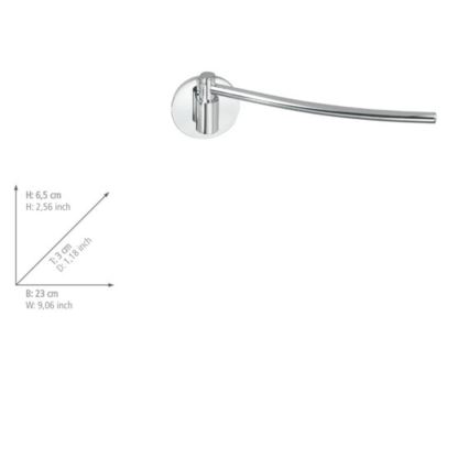 WENKO 5639100 - TURBO-LOC KÜCHE Paper Towel Holder 23x6,5 cm, Stainless Steel/Silver
