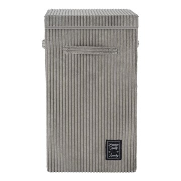 WENKO 62044100 - CORA Laundry Hamper 33 x 58 cm, Grey