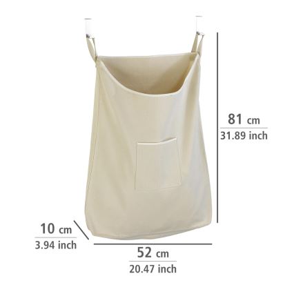 WENKO 62107100 - CANGURO Laundry Hamper 52x81 cm beige/silver