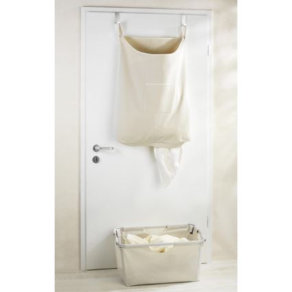 WENKO 62107100 - CANGURO Laundry Hamper 52x81 cm beige/silver