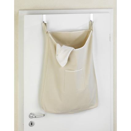 WENKO 62107100 - CANGURO Laundry Hamper 52x81 cm beige/silver