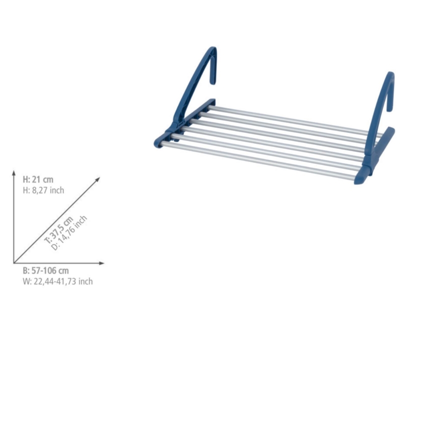 WENKO 63005800 - Clothes Drying Rack 37.5x21 cm stainless steel/silver/blue