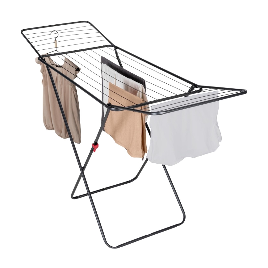 WENKO 63015100 - CHAMPION Clothes Drying Rack 170x98 cm Black
