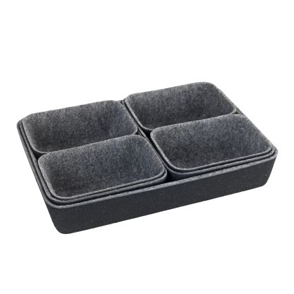 WENKO 64502100 - FELT Drawer Organizer 28.5 x 20 cm grey