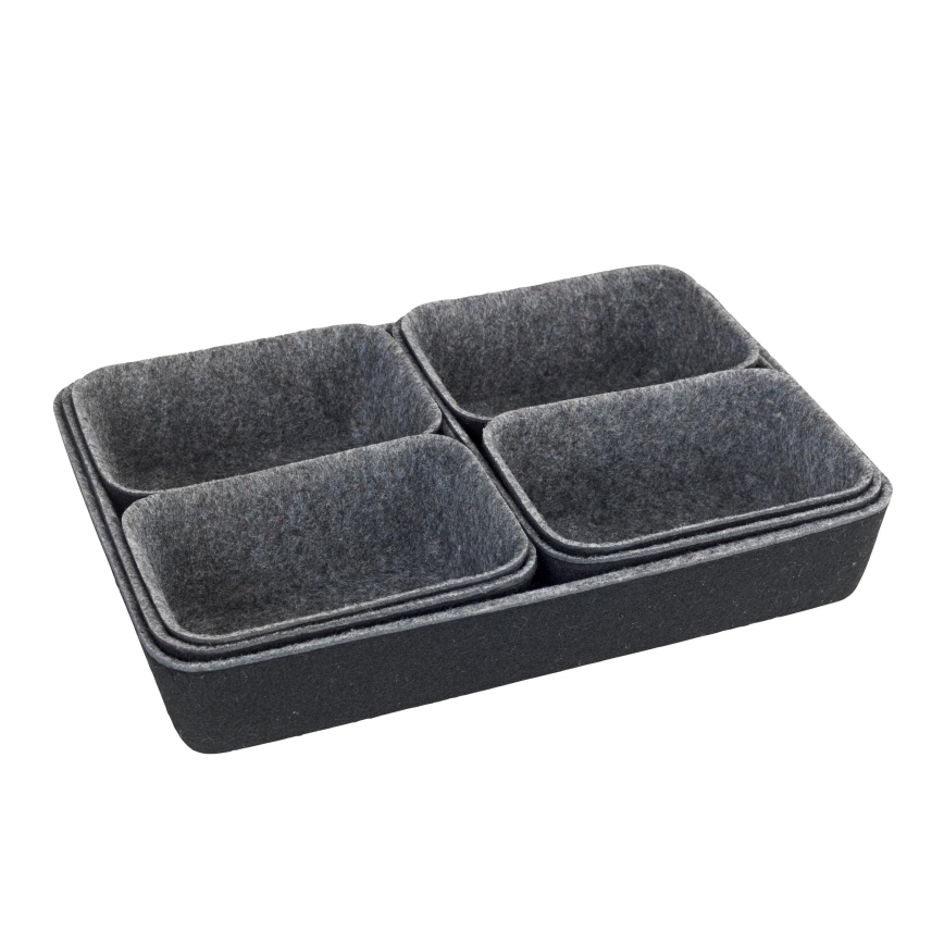 WENKO 64502100 - FELT Drawer Organizer 28.5 x 20 cm grey