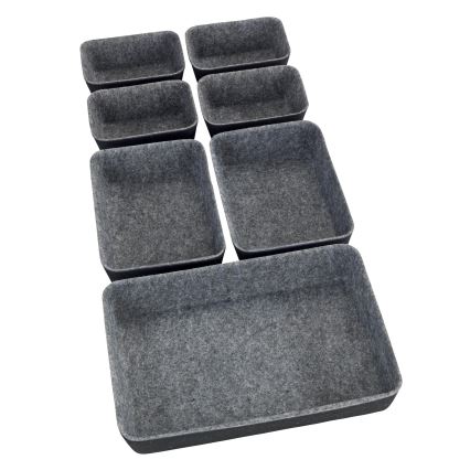 WENKO 64502100 - FELT Drawer Organizer 28.5 x 20 cm grey