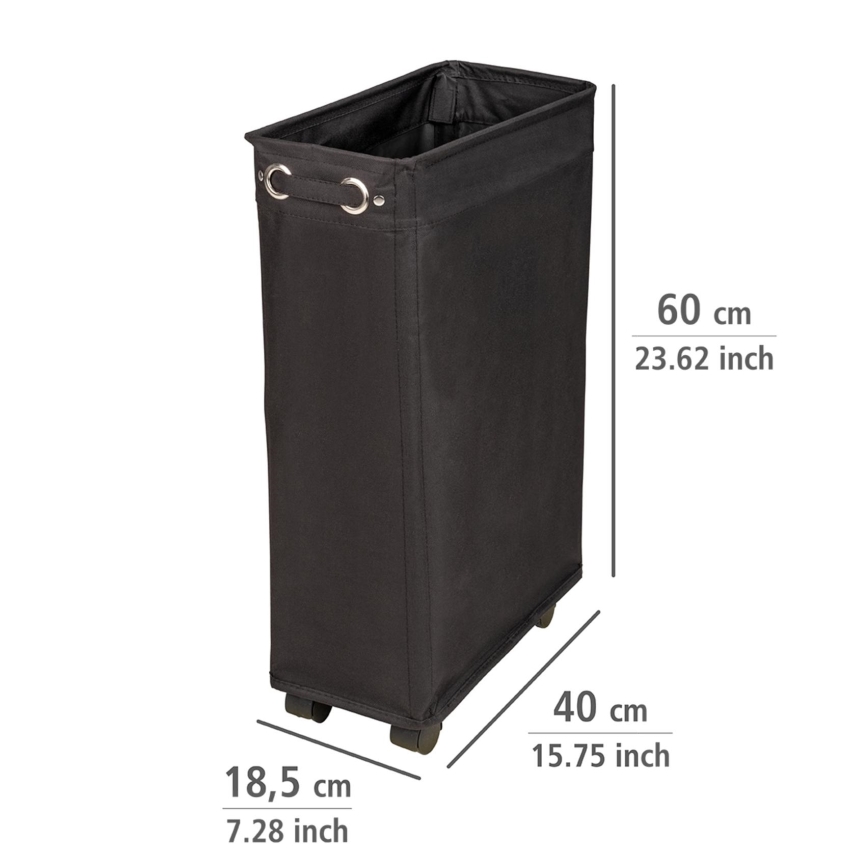 WENKO 69737800 - CORNO Laundry Basket 18.5 x 60 cm, Black