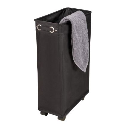 WENKO 69737800 - CORNO Laundry Basket 18.5 x 60 cm, Black