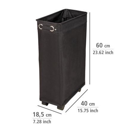 WENKO 69737800 - CORNO Laundry Hamper 18,5x60 cm Black