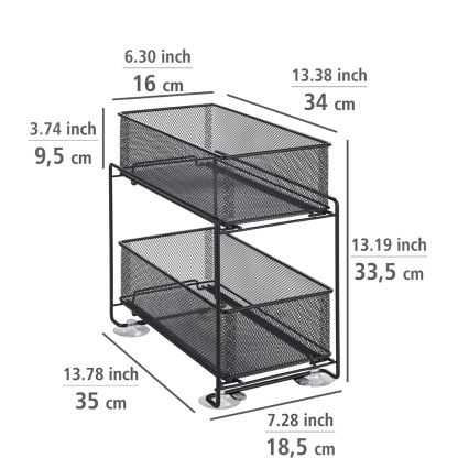 WENKO 69768800 - GIOMA Outlet Holder 35 x 33.5 cm, Black