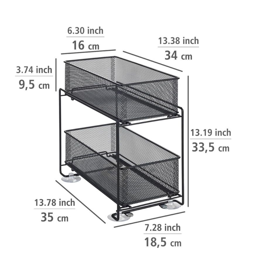WENKO 69768800 - GIOMA Outlet Holder 35 x 33.5 cm, Black
