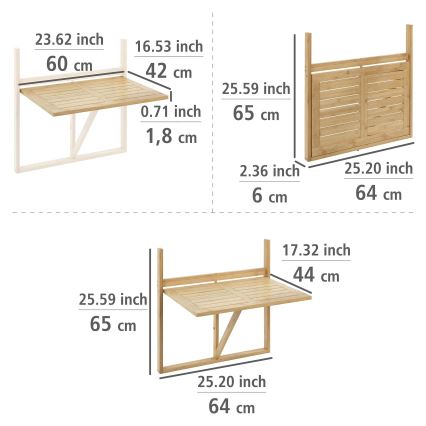 WENKO 69806800 - WAIKIKI Table 64x65 cm White/Brown