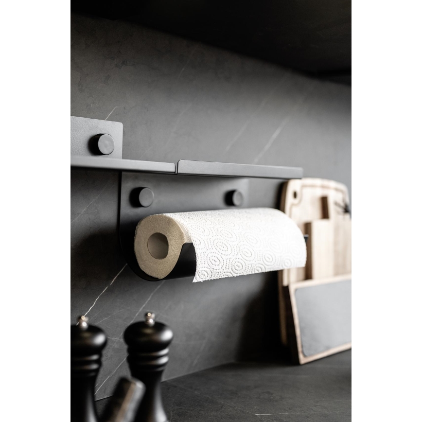 WENKO 71144800 - JET Roll Holder 30x15 cm, Black