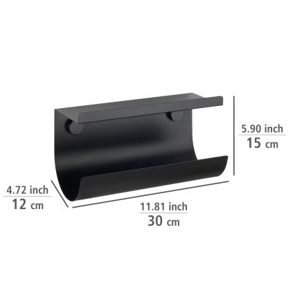 WENKO 71144800 - JET Roll Holder 30x15 cm, Black