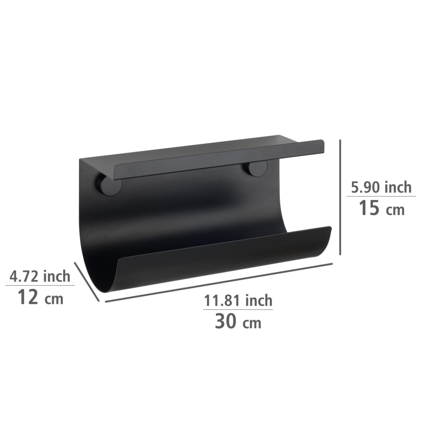 WENKO 71144800 - JET Roll Holder 30x15 cm, Black